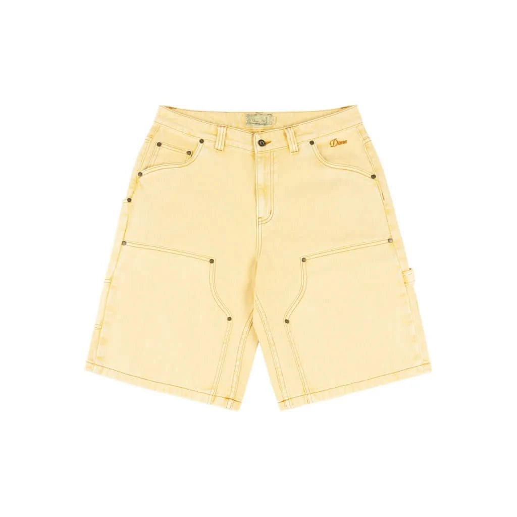 Dime MTL Carpenter Denim Jorts – Lemon Utility Skate Shorts front - Gallery Streetwear