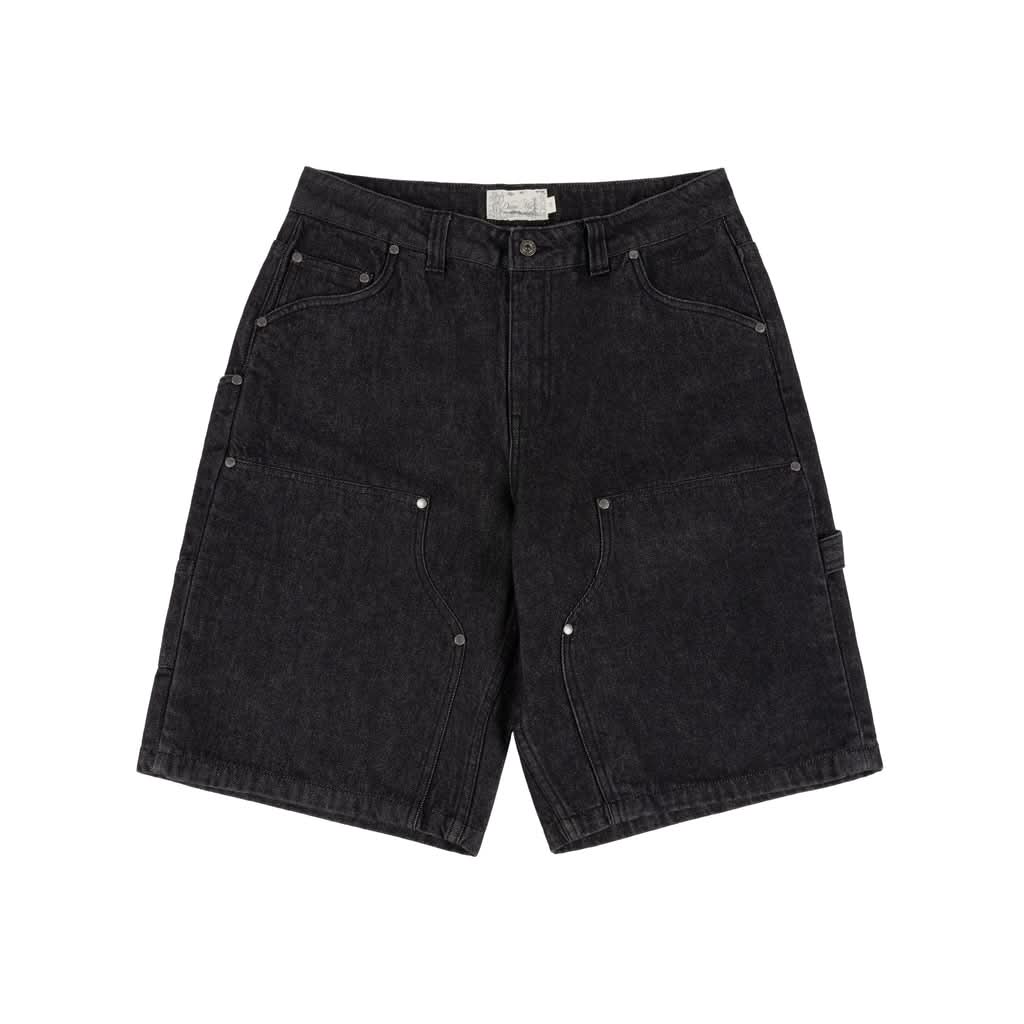 Dime MTL | Carpenter Denim Shorts – Black Washed - Gallery Streetwear