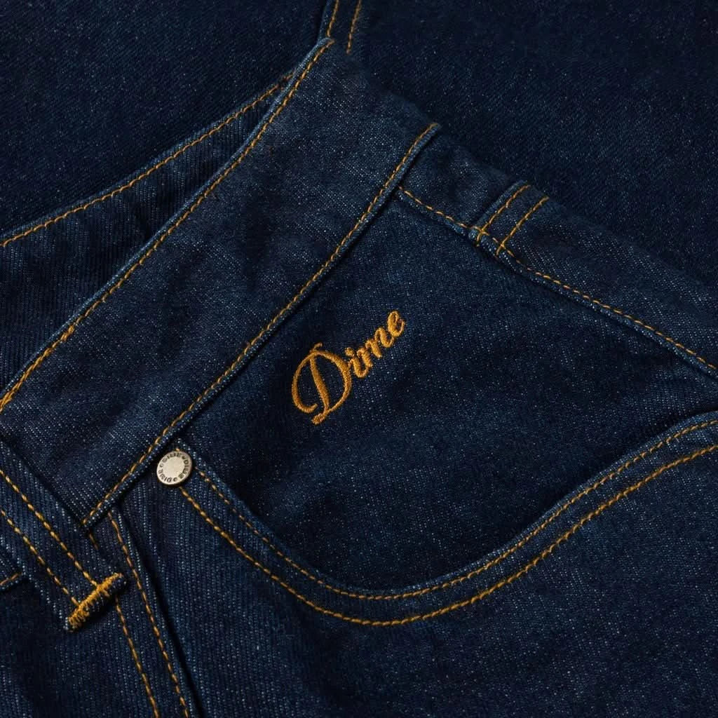Dime MTL Classic Baggy Denim Pants – Paneled Indigo Skate Jeans - Gallery Streetwear