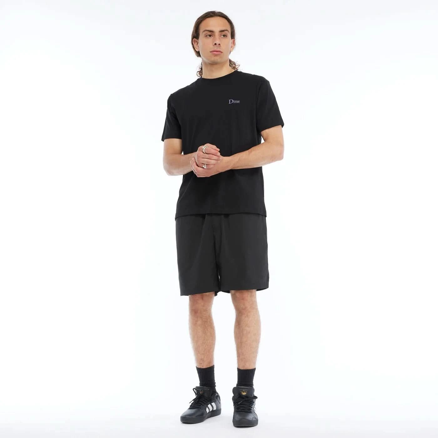 Dime MTL Classic Small Logo Tee – Black/Purple - Gallery Streetwear