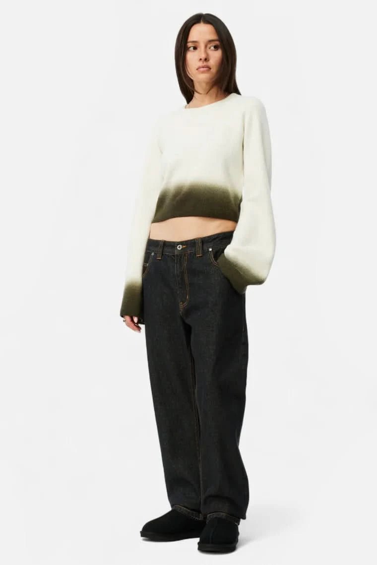 Dime MTL Cropped Mohair Knit – Gradient Cream - Gallery Streetwear