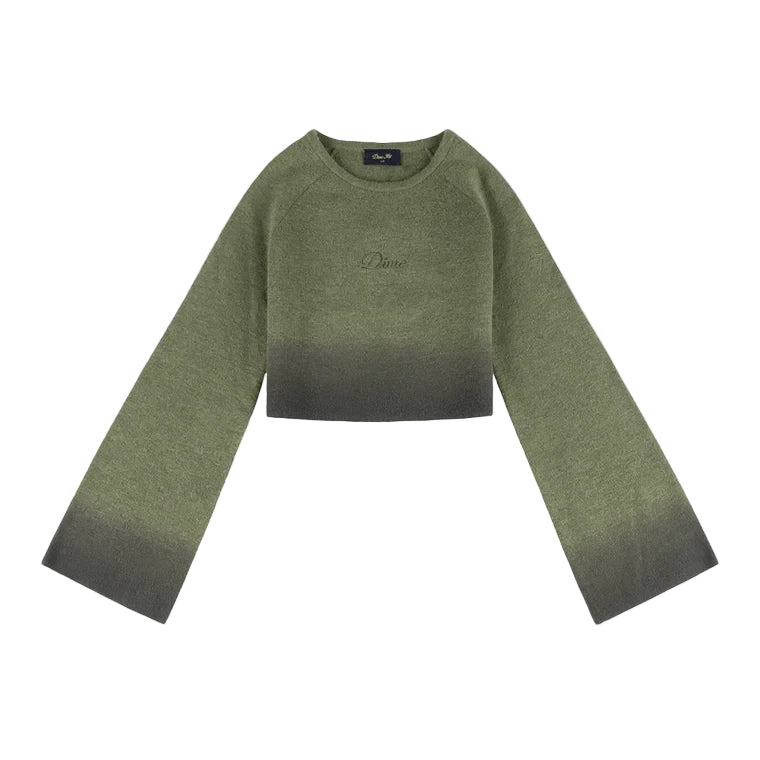 Dime MTL Cropped Mohair Knit – Gradient Olive - Gallery Streetwear Kelowna, Canada's Best Women's Dime MTL Clothing Store