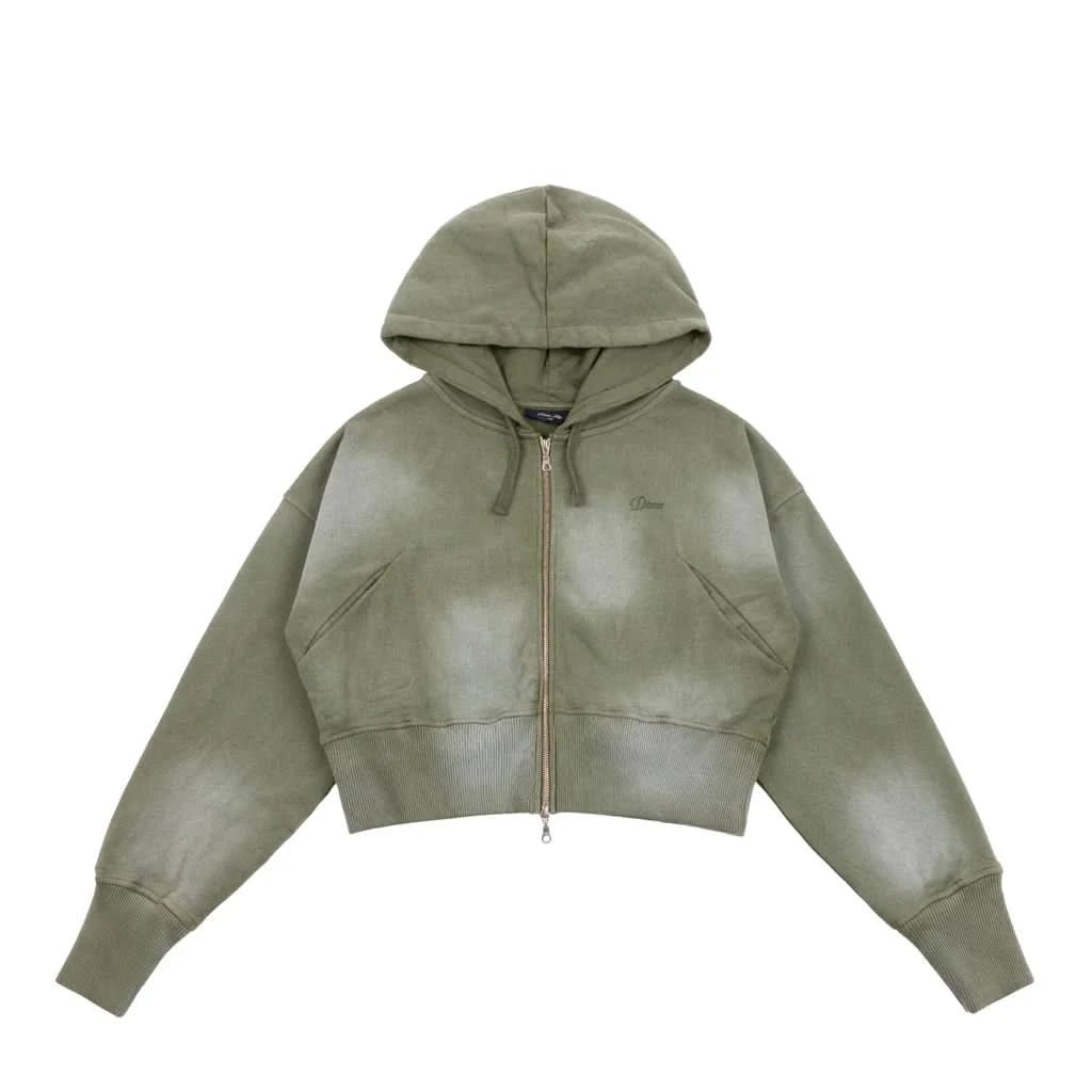 Dime MTL | Cropped Zip Hoodie – Green - Gallery Streetwear