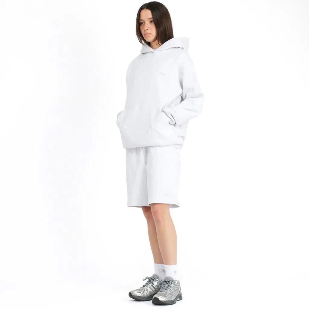 Dime MTL Cursive Small Logo Hoodie – Ash Grey Heavyweight Classics Sweatshirt - Gallery Streetwear