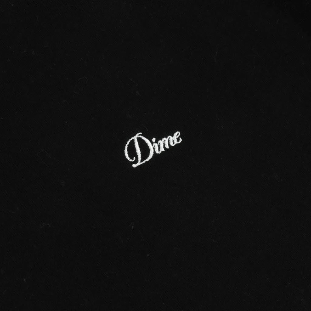 Dime MTL Cursive Small Logo Hoodie – Black Heavyweight Classics Sweatshirt - Gallery Streetwear