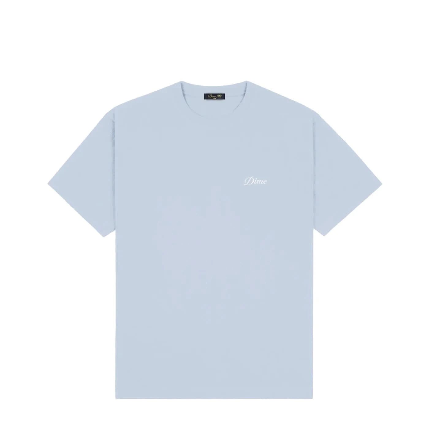 Dime MTL Cursive Small Logo Tee – Blue Fog - Gallery Streetwear