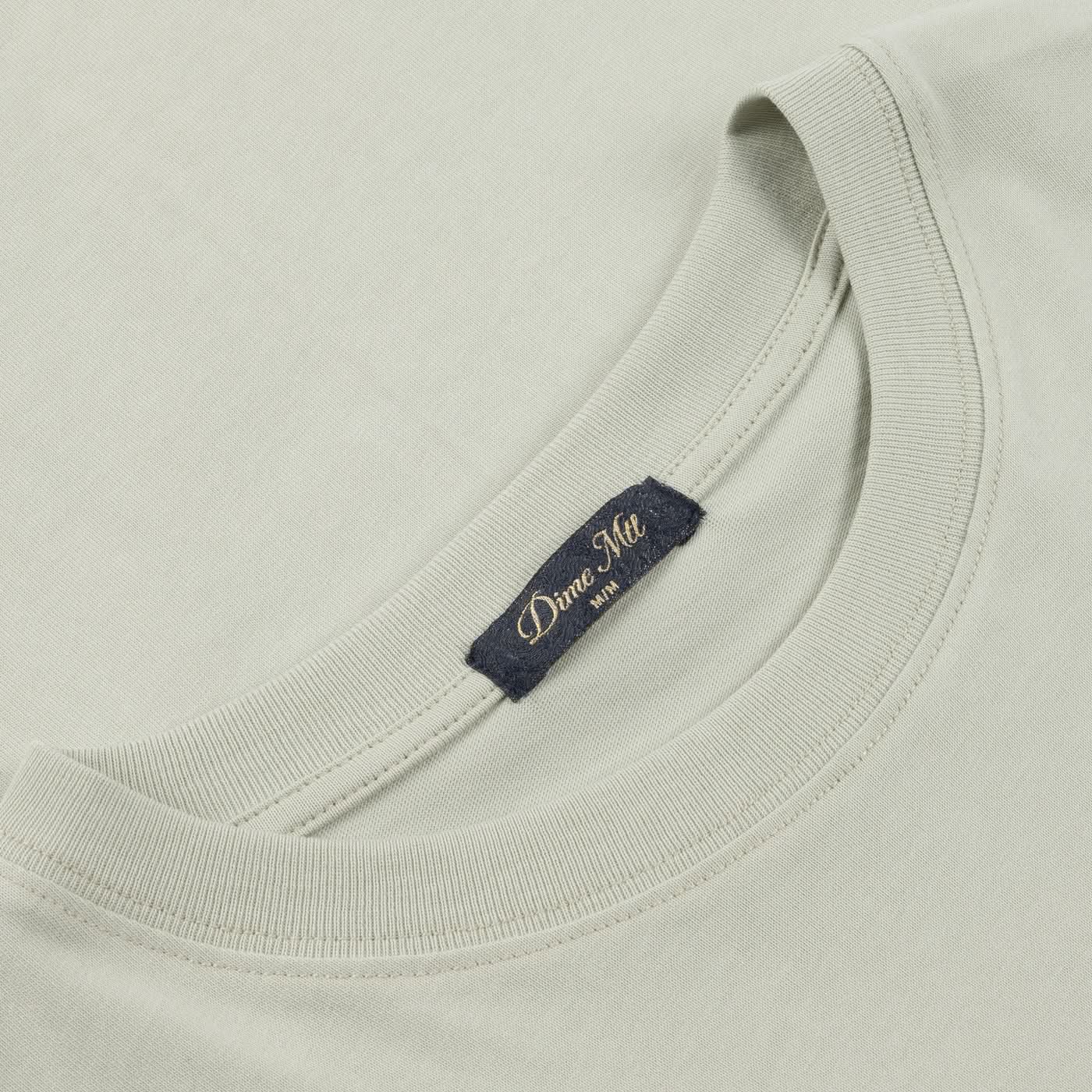 Dime MTL Cursive Small Logo Tee Charcoal Moss - Gallery Streetwear