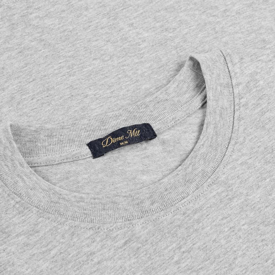 Dime MTL Cursive Small Logo Tee Heather Grey - Gallery Streetwear