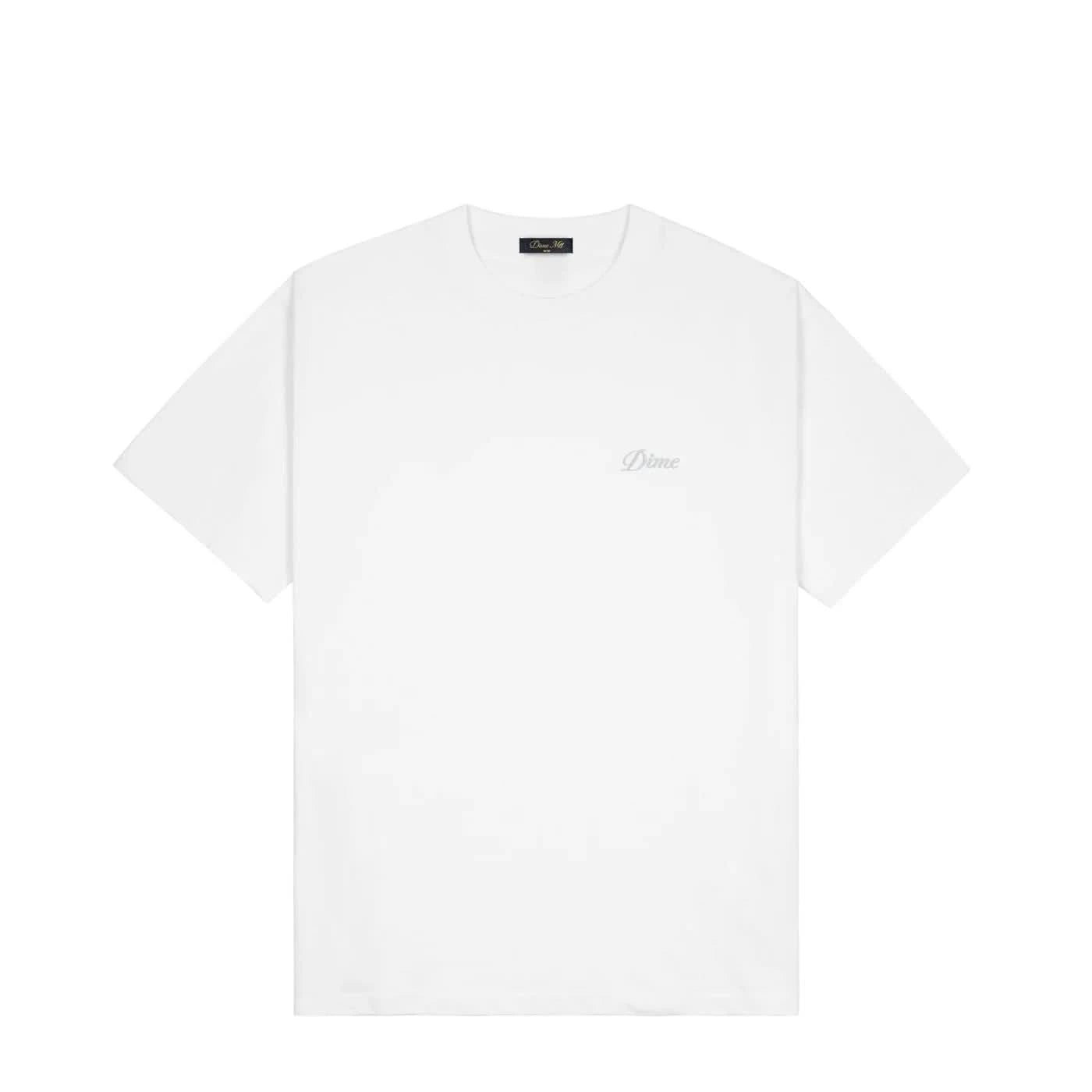 Dime MTL Cursive Small Logo Tee – White - Gallery Streetwear
