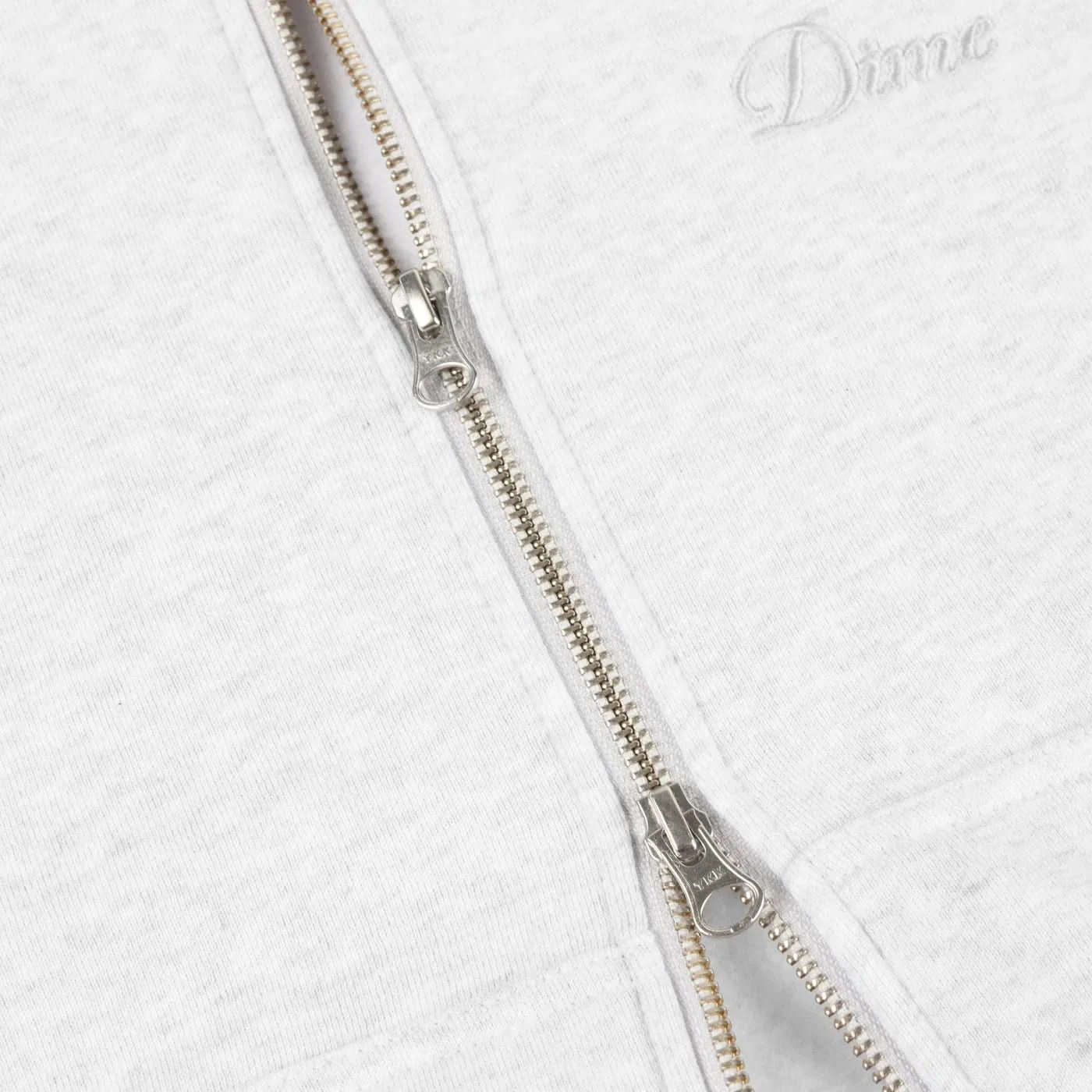 Dime MTL Cursive Zip Hoodie Ash - Gallery Streetwear