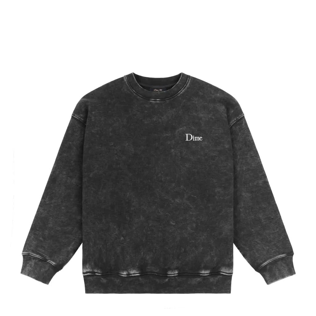 Dime MTL French Terry Crewneck – Faded Black Sweatshirt - Gallery Streetwear