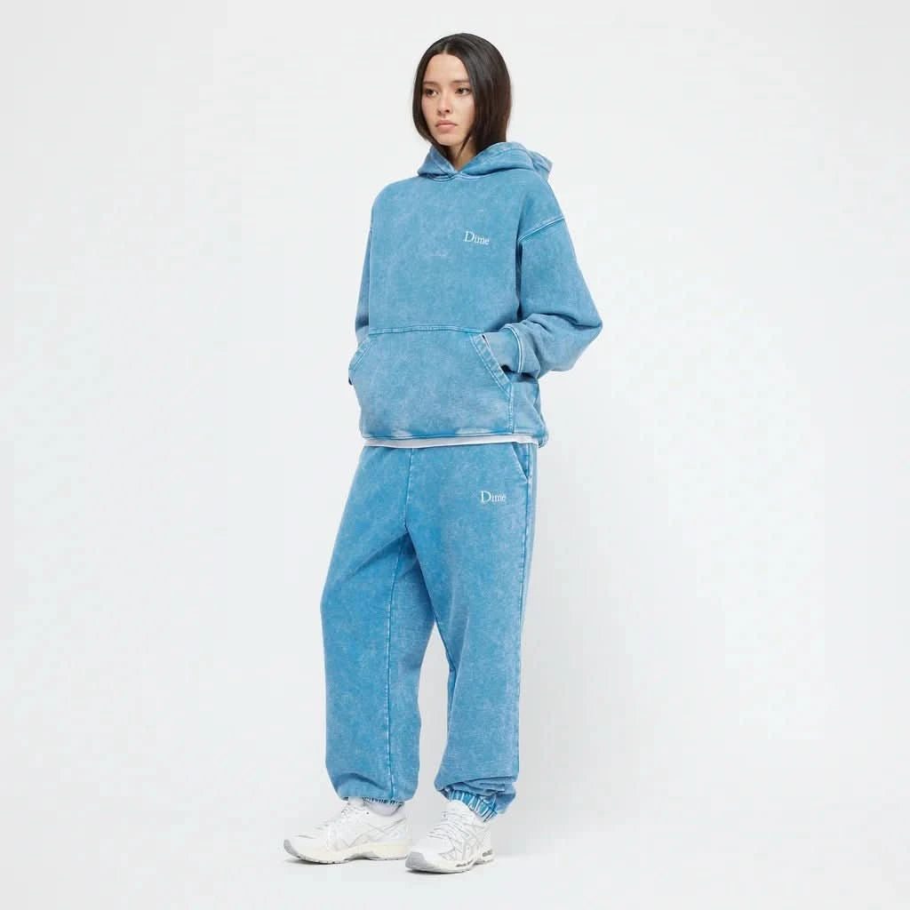 Dime MTL French Terry Sweatpants – Faded Sky - On Model at Gallery Streetwear Kelowna BC Canada Gallery Streetwear