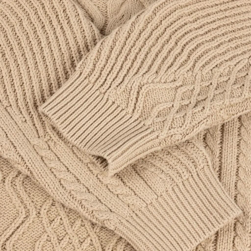 Dime MTL Mixed Cable Knit – Wavy Pattern Crewneck Sweater - Gallery Streetwear