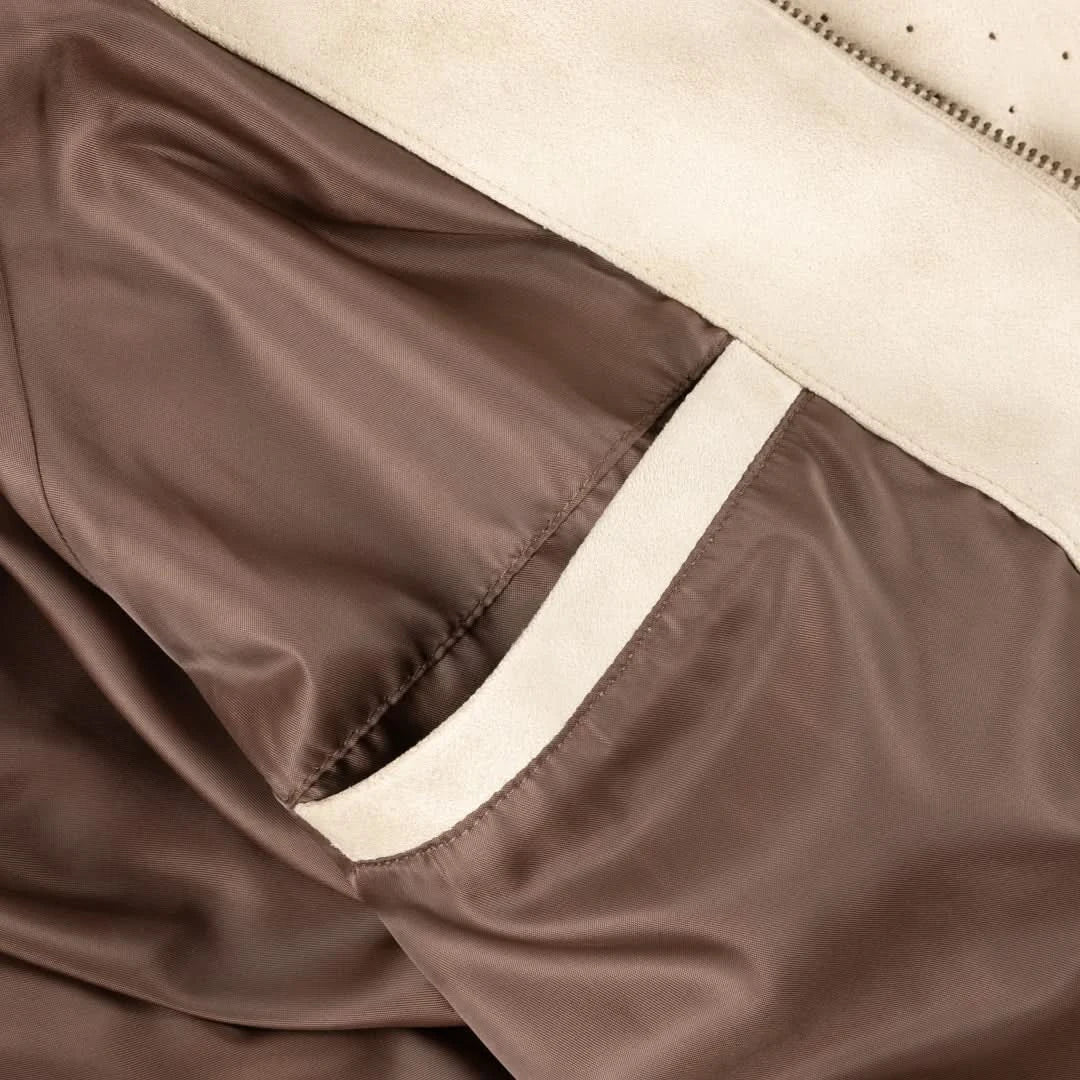 Dime MTL Perforated Faux Suede Jacket - Tan - Gallery Streetwear