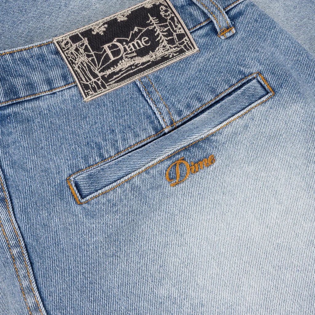 Dime MTL Pleated Denim Shorts – Blue Washed Relaxed Fit - Gallery Streetwear