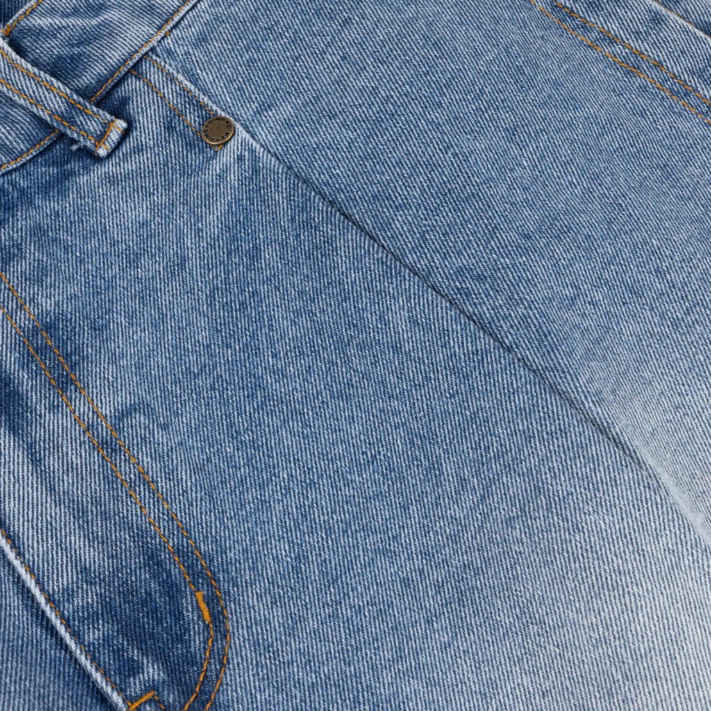 Dime MTL Pleated Denim Shorts – Blue Washed Relaxed Fit - Gallery Streetwear