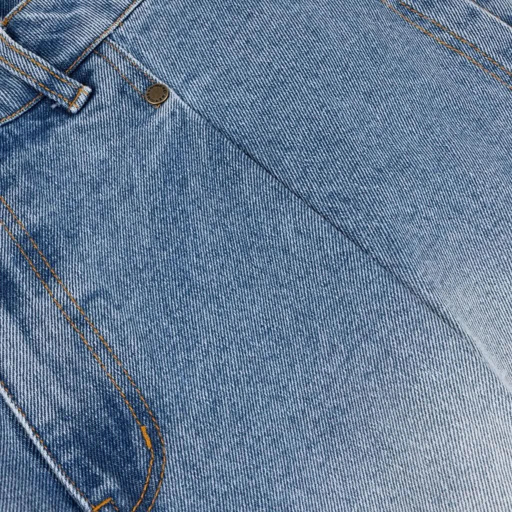 Dime MTL Pleated Denim Shorts – Blue Washed Relaxed Fit - Gallery Streetwear