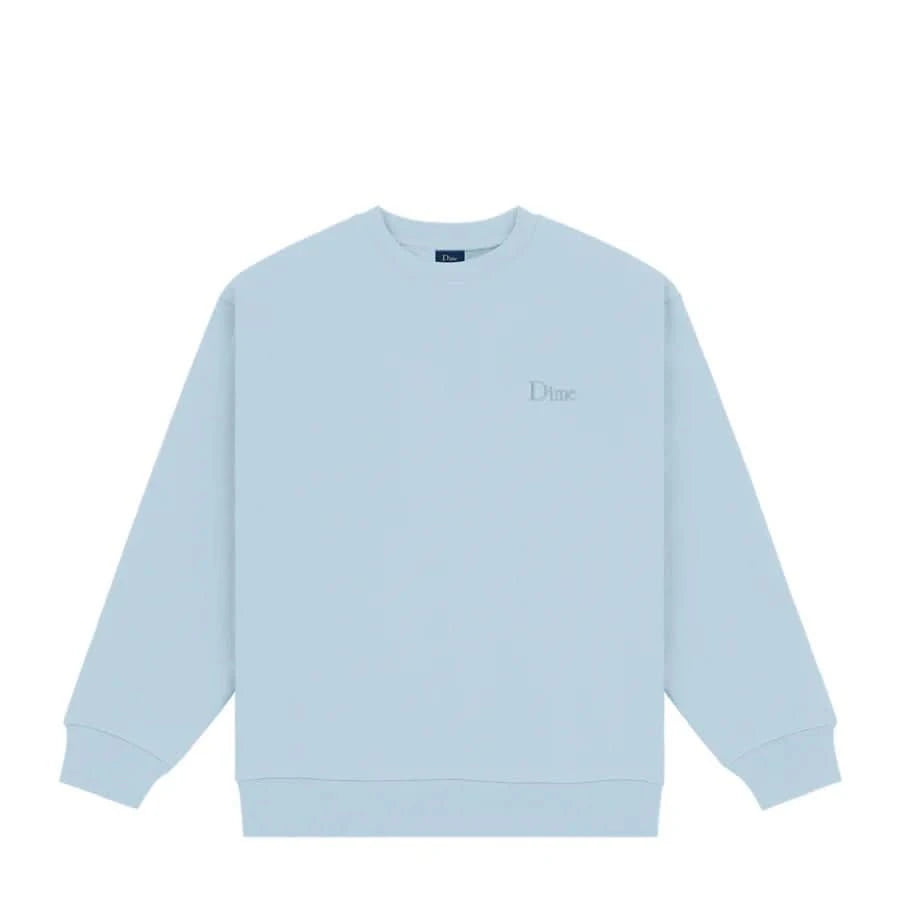Dime MTL Small Logo Crew – Baby Blue Skate Sweatshirt - Gallery Streetwear
