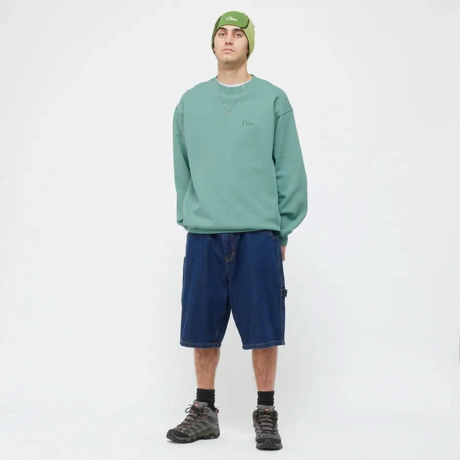 Dime MTL Small Logo Crew – Seaweed Green Sweatshirt - Gallery Streetwear