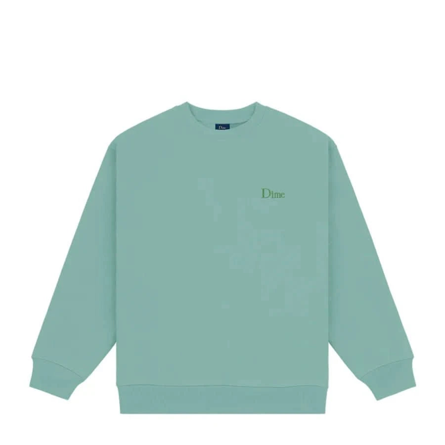 Dime MTL Small Logo Crew – Seaweed Green Sweatshirt - Gallery Streetwear