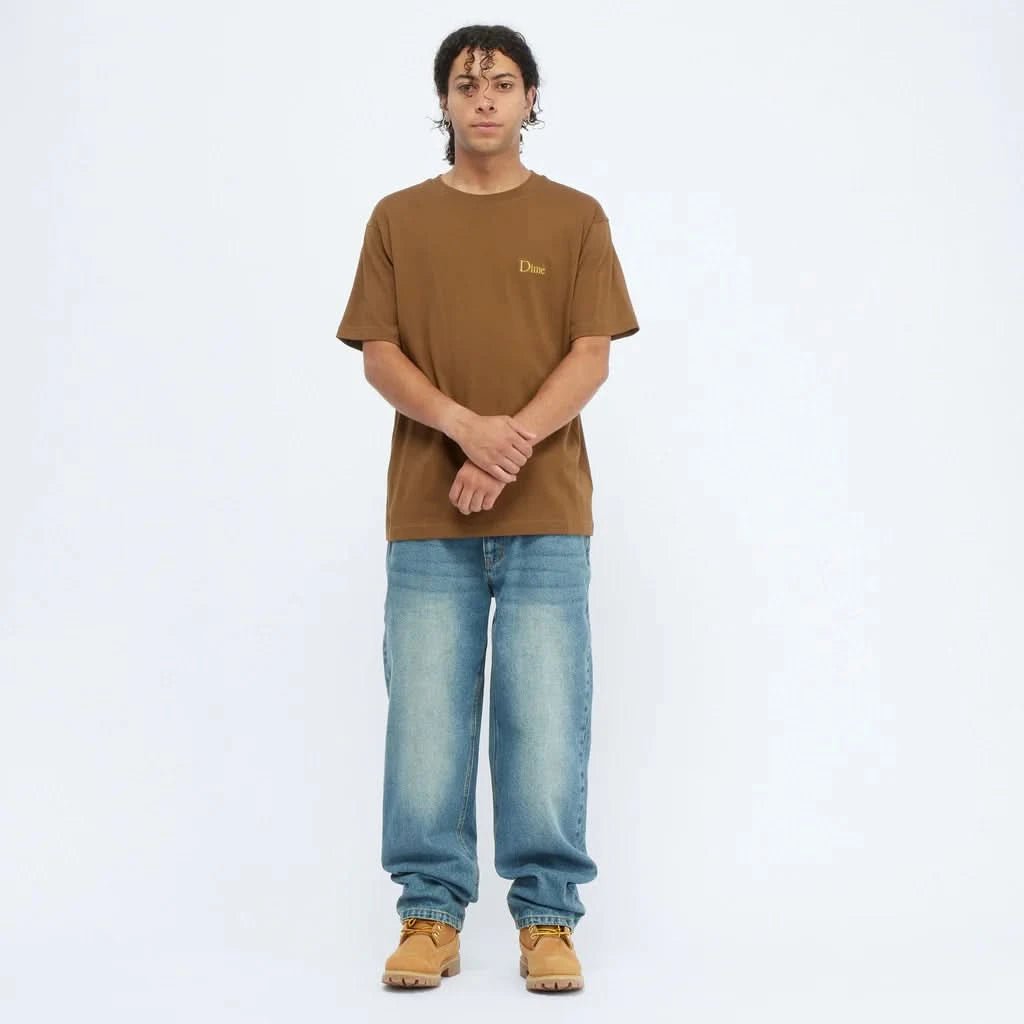 Dime MTL | Small Logo Tee Dark Brown - Gallery Streetwear