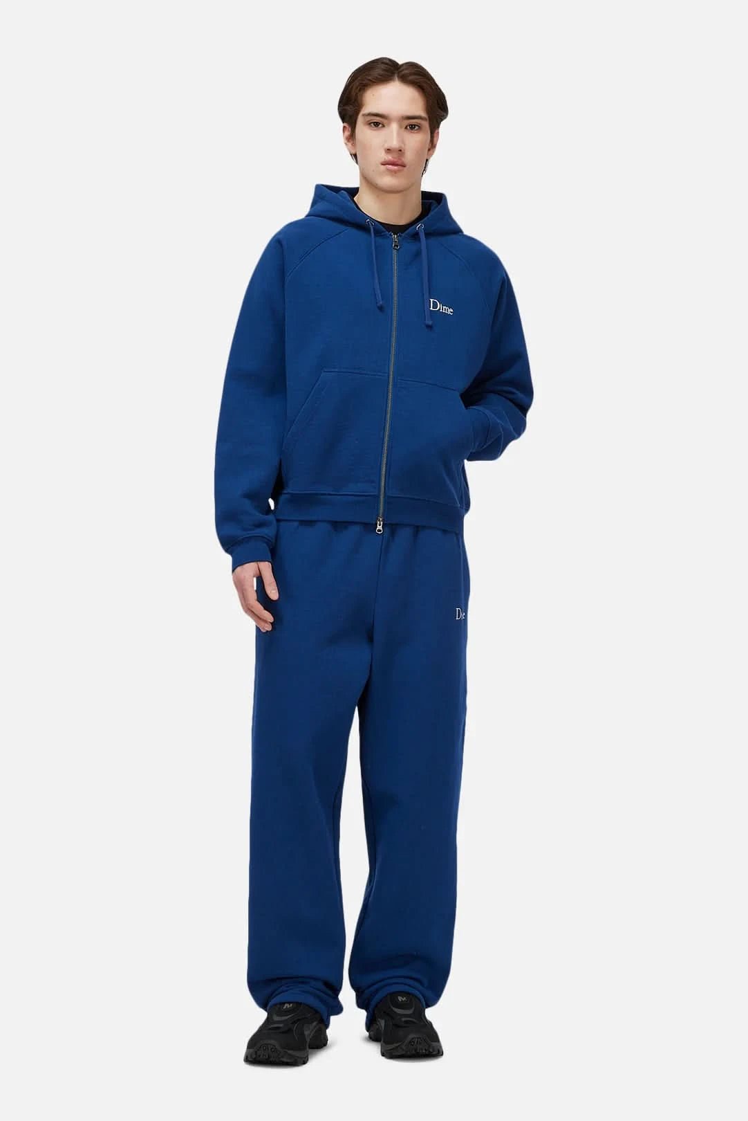Dime MTL Small Logo Zip Hoodie - Navy - Gallery Streetwear