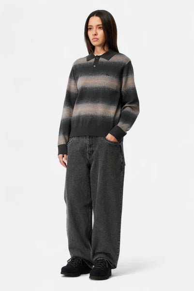 Dime MTL Striped Rugby Knit – Charcoal Multi - Gallery Streetwear