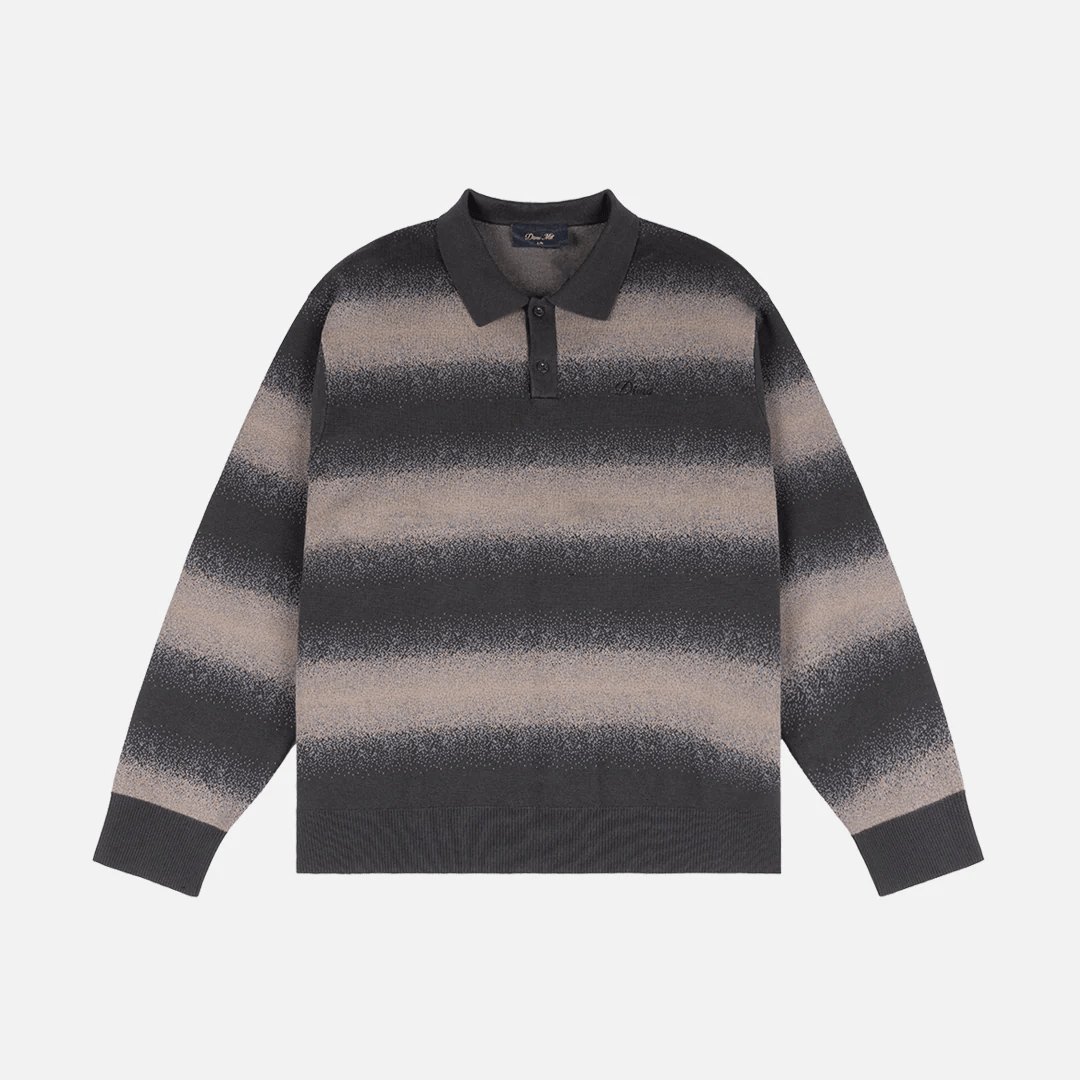 Dime MTL Striped Rugby Knit – Charcoal Multi - Gallery Streetwear