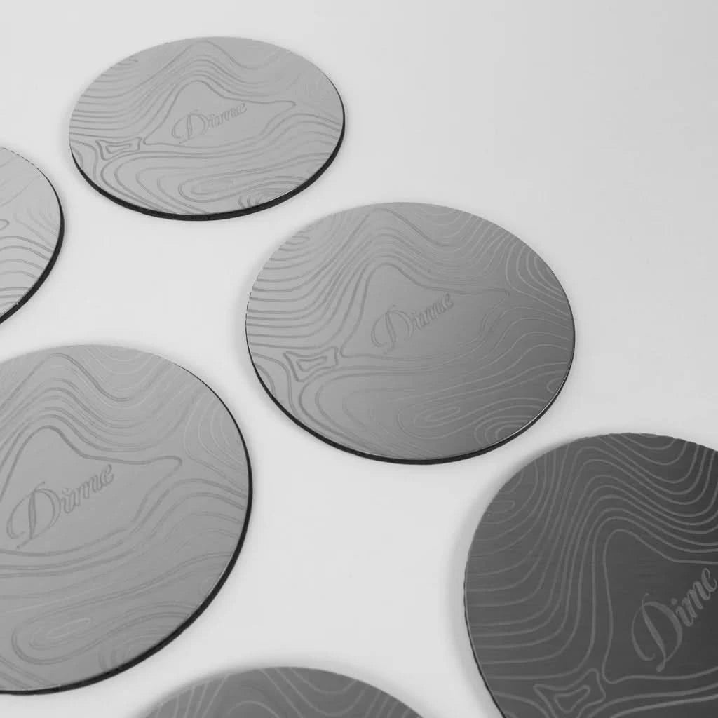 Dime MTL Topo Coaster Set – Laser Engraved Stainless Steel (6 - Pack) - Gallery Streetwear