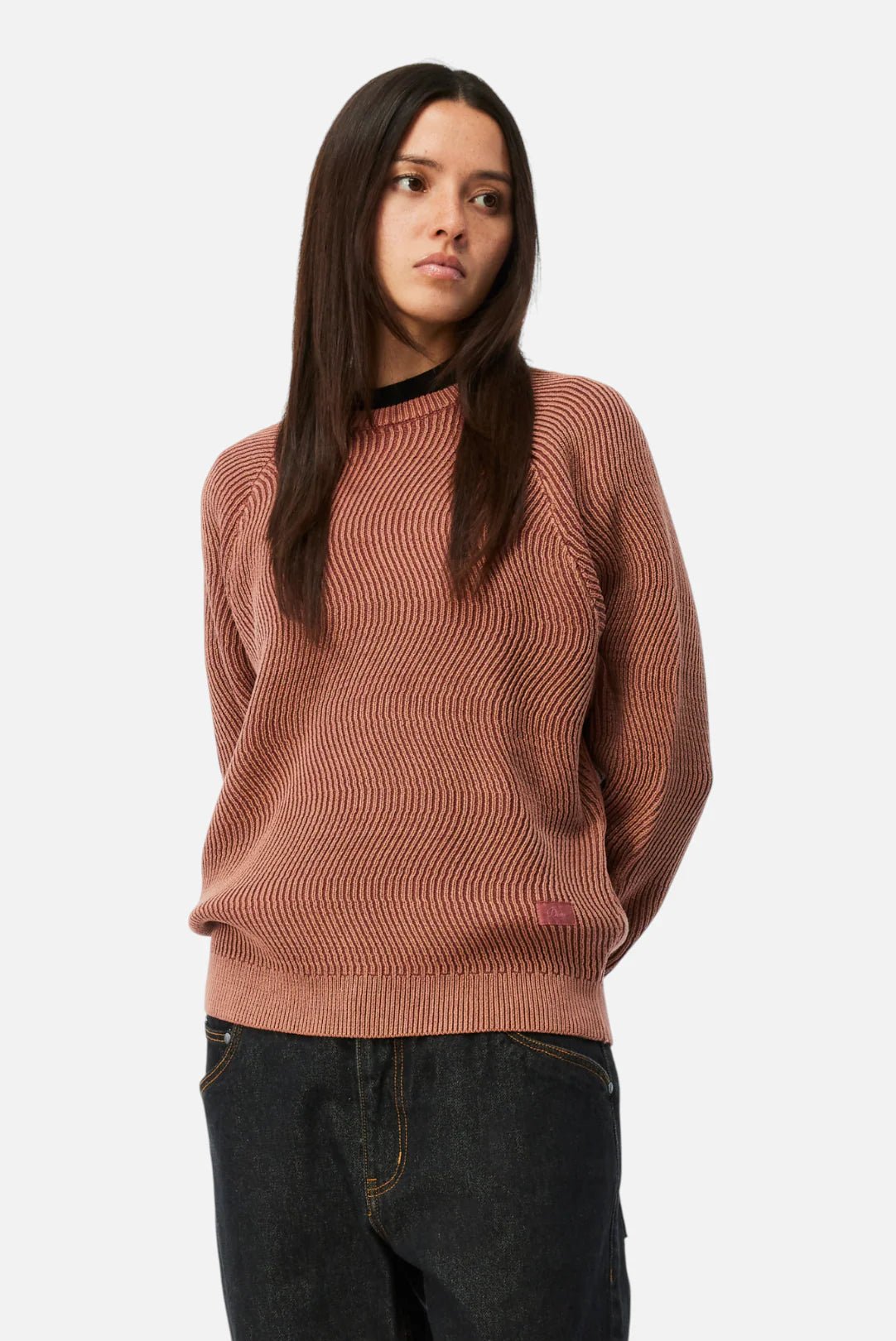 Dime MTL Wave Knit Sweater Salmon - Gallery Streetwear