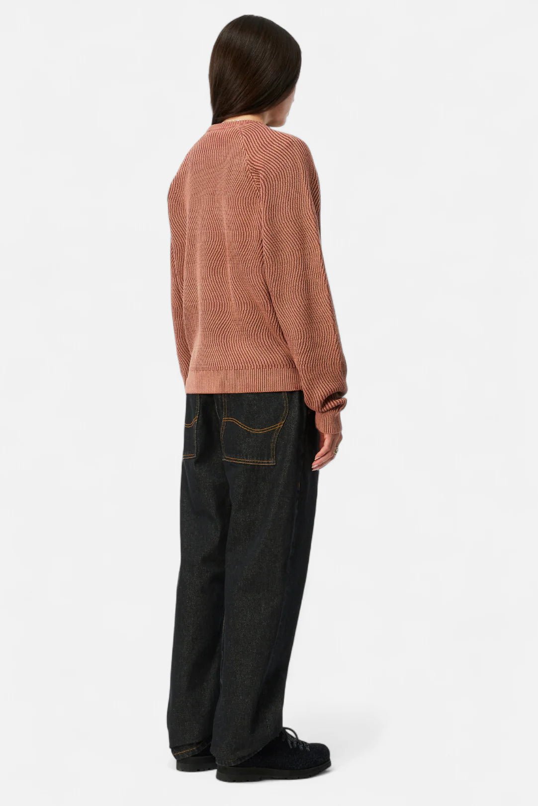 Dime MTL Wave Knit Sweater Salmon - Gallery Streetwear