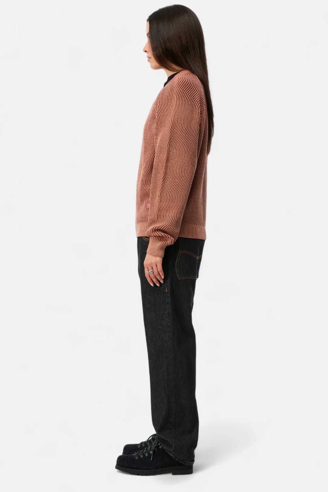 Dime MTL Wave Knit Sweater Salmon - Gallery Streetwear