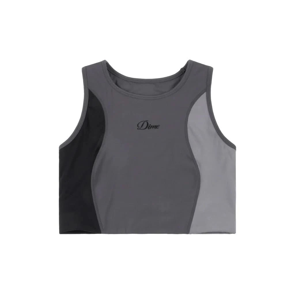 Dime MTL Women’s Sports Top – Black High - Neck Activewear Shirt - Gallery Streetwear