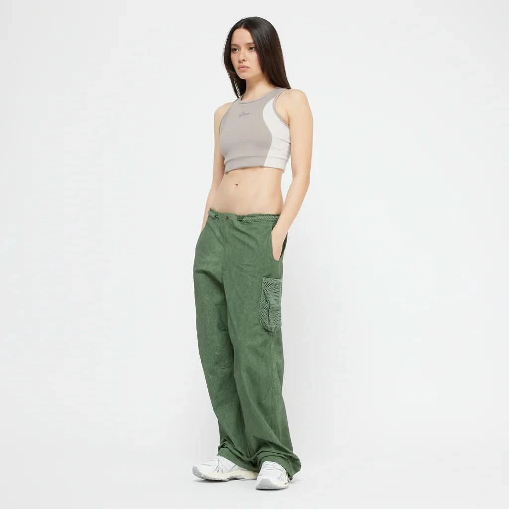Dime MTL Women’s Sports Top – Taupe High - Neck Activewear - Gallery Streetwear