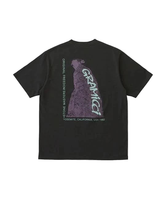 Gramicci Stonemasters Tee - Vintage Black - Gallery Streetwear Canada, Kelowna's top store for Gorpcore fashion grails.