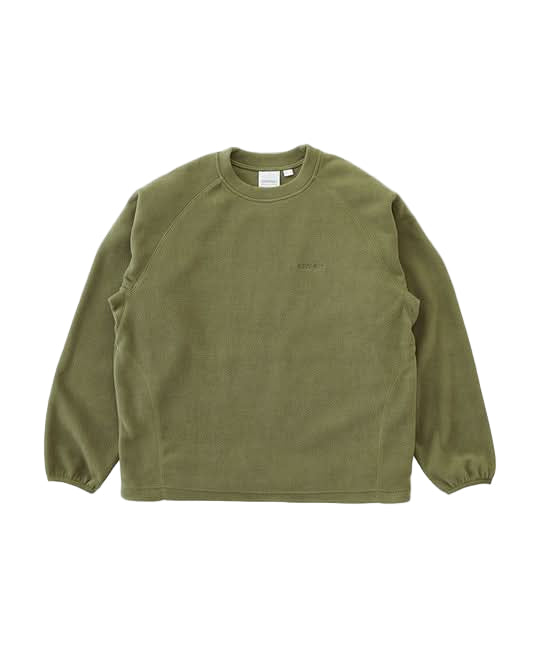 Gramicci Thermal Fleece Crew - Olive - Gallery Streetwear Canada, Kelowna's trusted source for Japanese Gorpcore fashion.