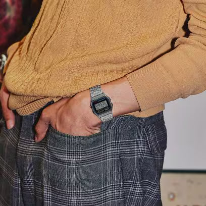 Casio Vintage Digital Watch A158WA‑1 — Silver retro fashion accessory now at Gallery Streetwear