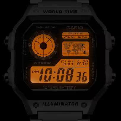 Casio AE-1200WHD-1AV Silver Digital Watch