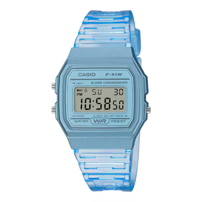 Casio Digital Watch F‑91WS‑2 — Blue Resin