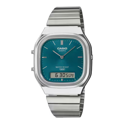 Casio AQ-240E-3A Watch – Silver/Green