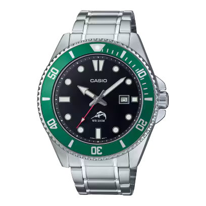 Casio MDV-106DD-1A3V Watch - Silver/Green