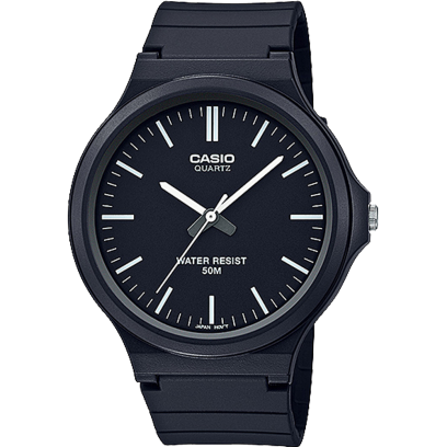 Casio MW-240-1EV black resin large-case analog watch