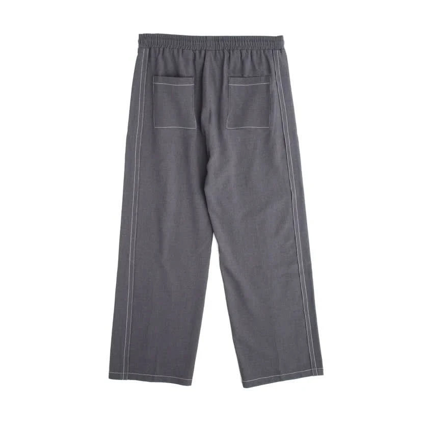 Jungles Jungles Big Stitch Pant – Wool Blend Wide Leg Trousers with Contrast Stitching - Gallery Streetwear