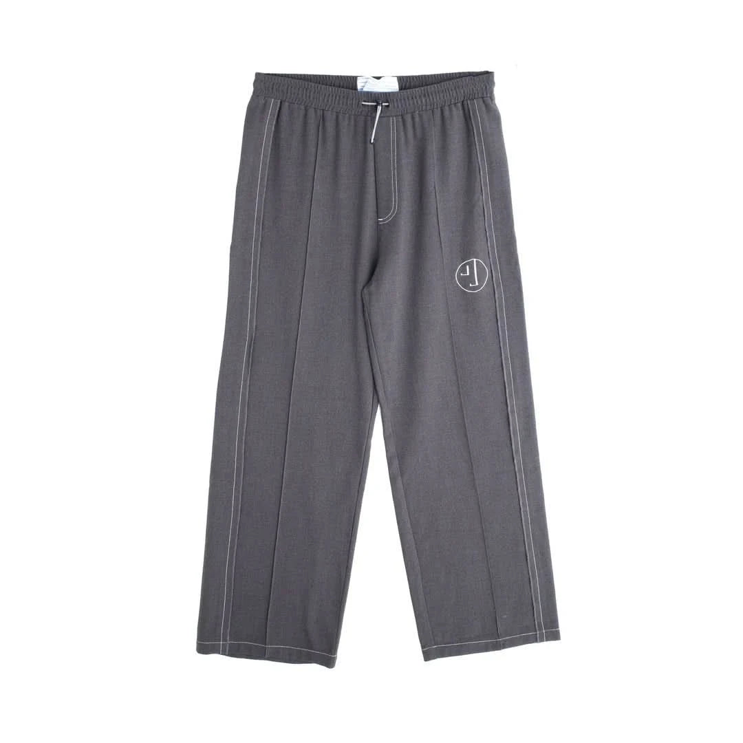 Jungles Jungles Big Stitch Pant – Wool Blend Wide Leg Trousers with Contrast Stitching - Gallery Streetwear