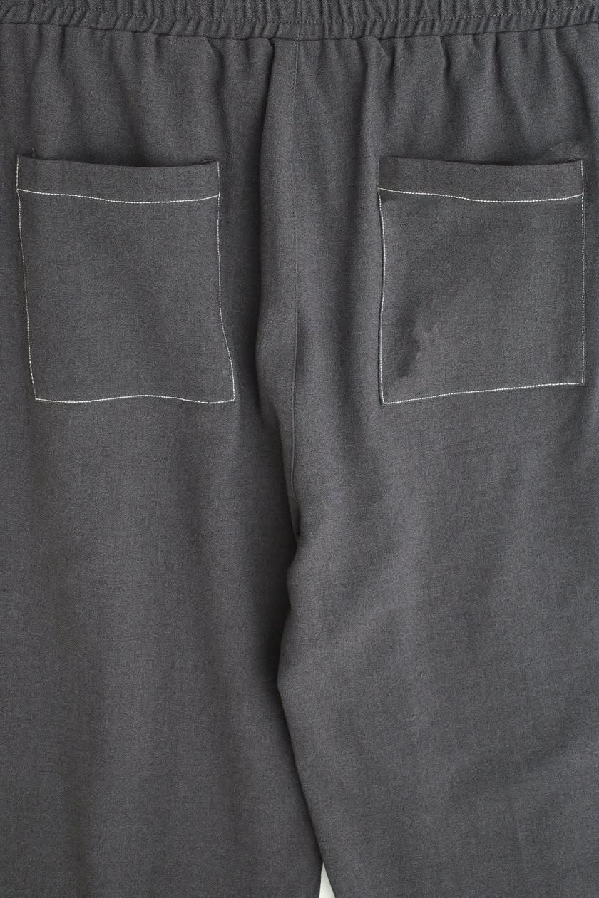 Jungles Jungles Big Stitch Pant – Wool Blend Wide Leg Trousers with Contrast Stitching - Gallery Streetwear