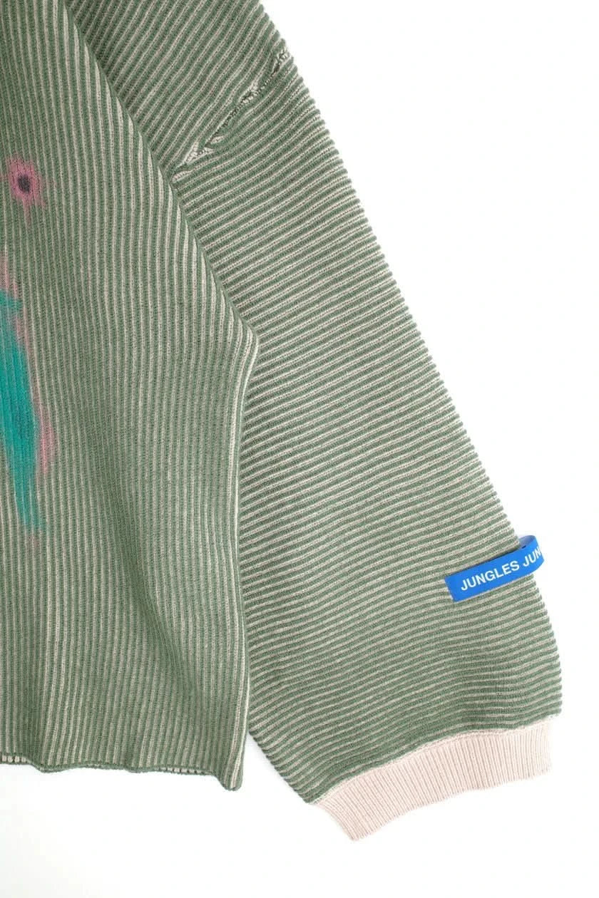 Jungles Jungles Embrace Two Tone Rib Knit – Slouchy Cropped Sweater - Gallery Streetwear