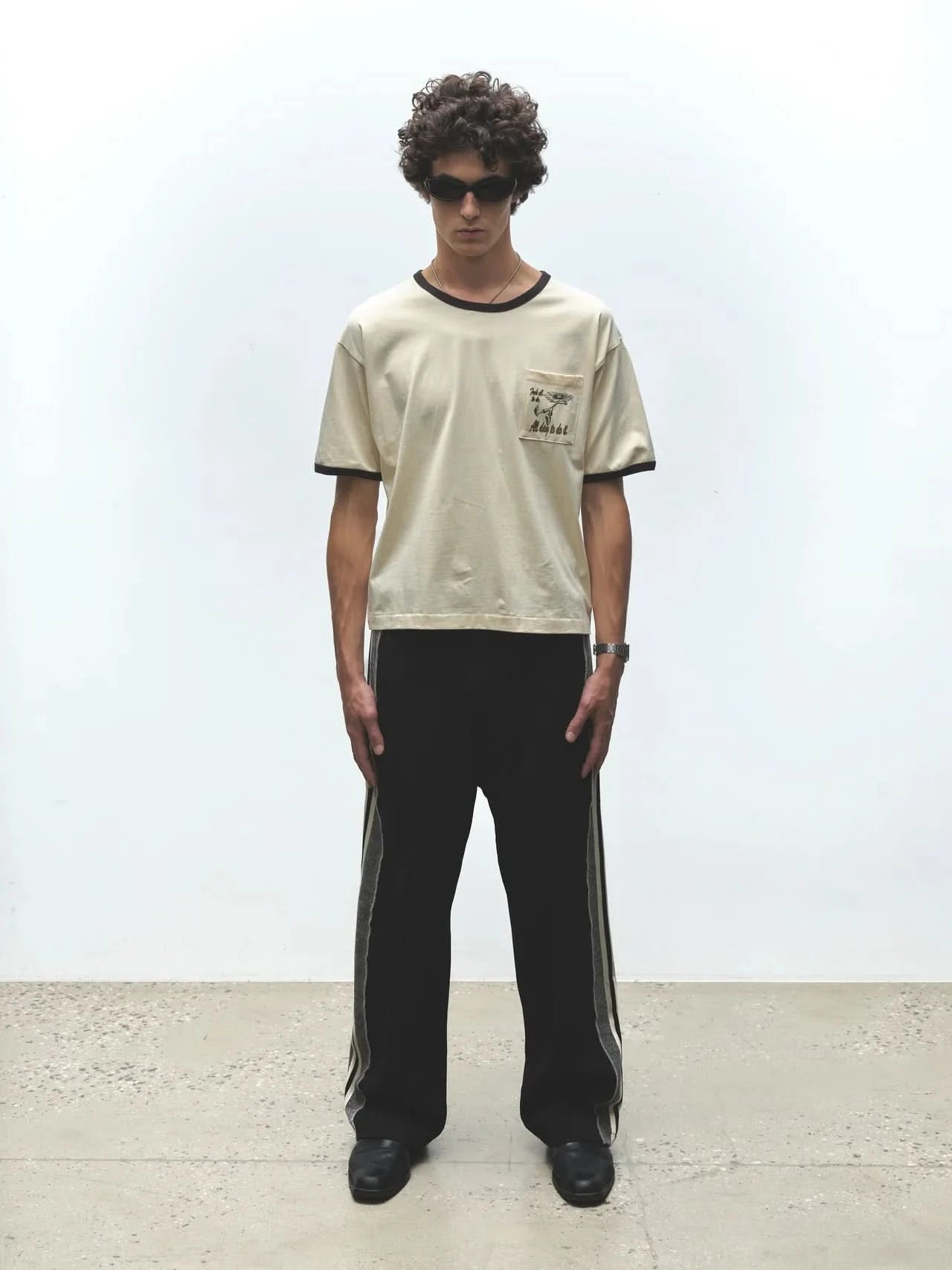 Jungles Jungles F*ck All To Do Ringer Tee - Cream/Black - Gallery Streetwear