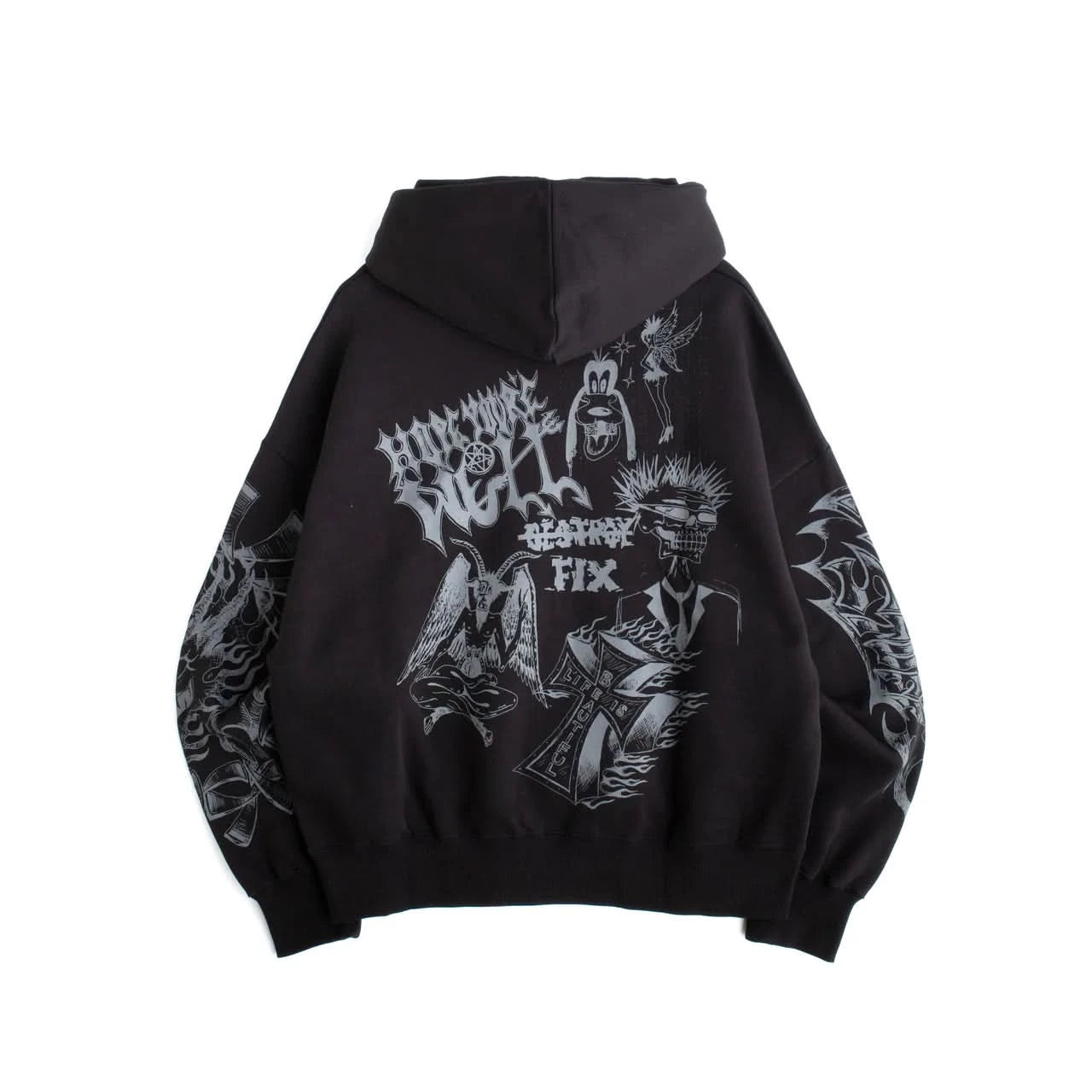 Jungles Jungles Flames & Stuff Hoodie - Black - Gallery Streetwear