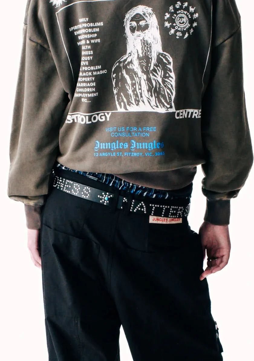 Jungles Jungles Kindness Matters Leather Belt - Black - Gallery Streetwear