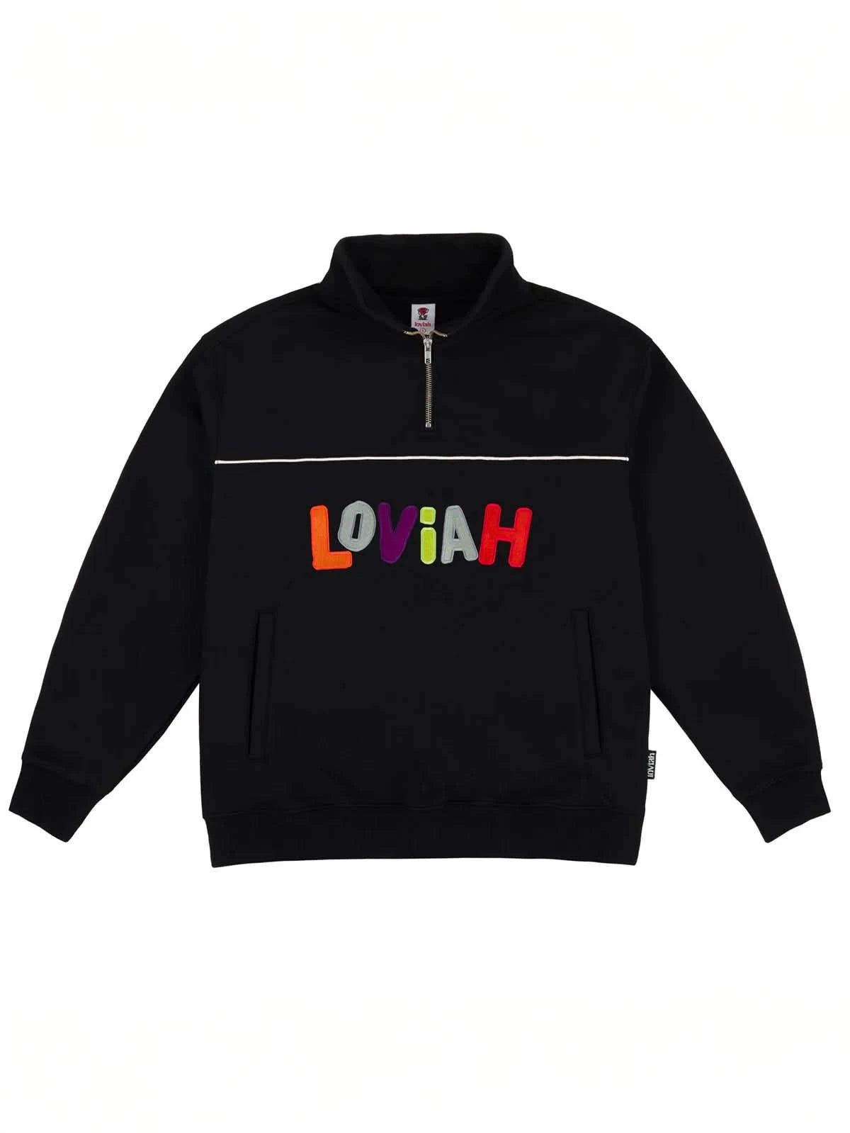 Loviah Fleece Mockneck Henley – Black - Gallery Streetwear